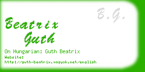 beatrix guth business card